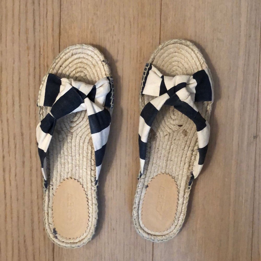 NEW Jcrew size 7 knotted espadrille slides